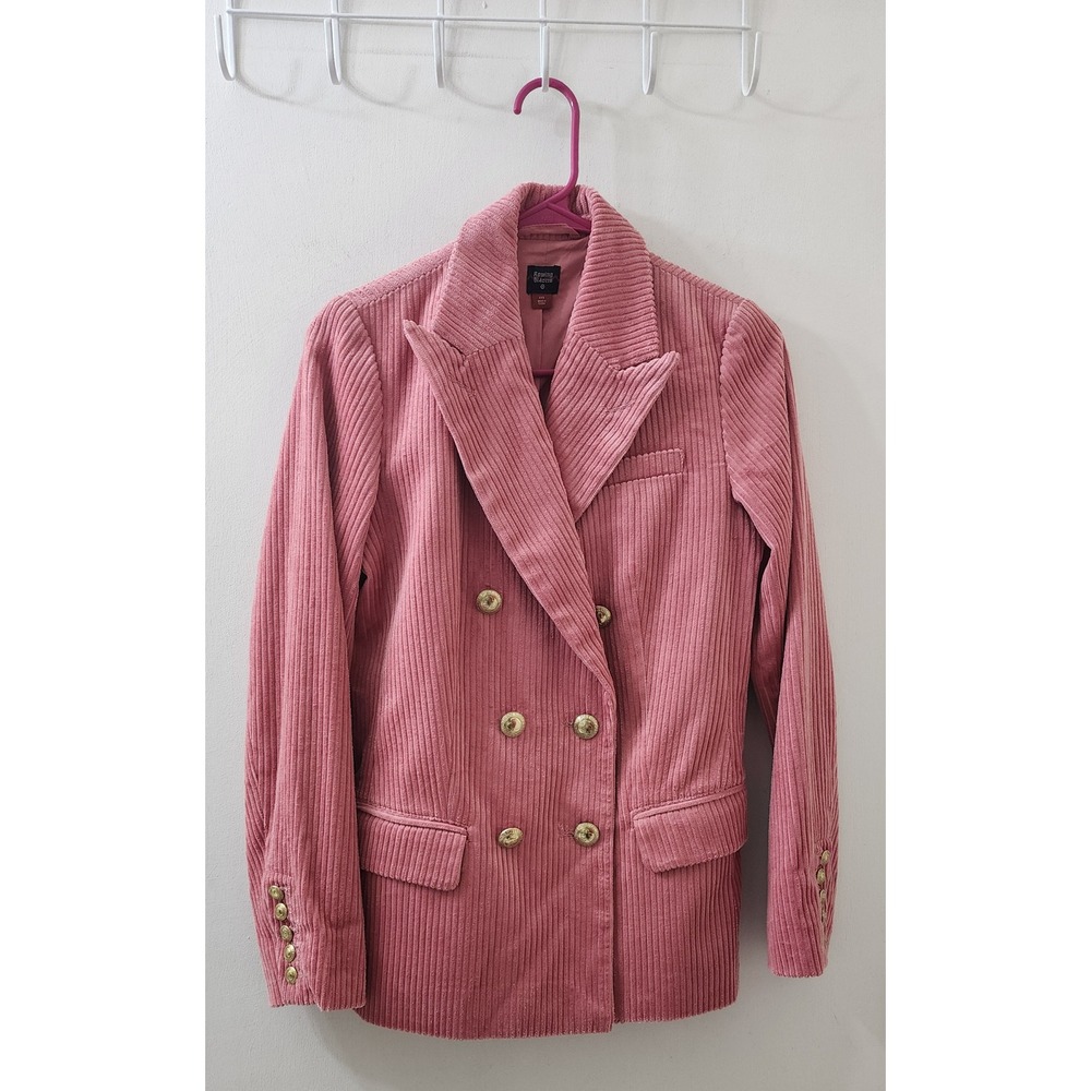 Rowing Blazers x Target Pink Corduroy Double Breasted Blazer XXS Gold Buttons